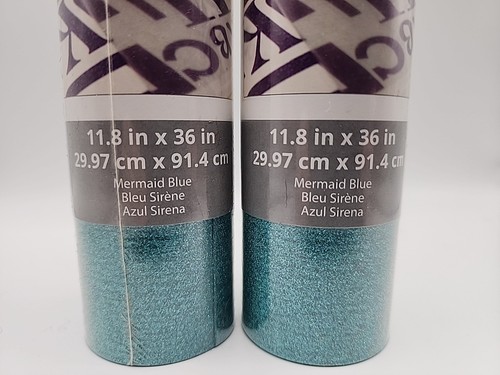 Siser HTV 2 Glitter HTV Heat Transfer Vinyl "Mermaid Blue" TWO Rolls - Picture 2 of 2