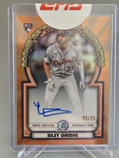 2023 BOWMAN CHROME RILEY GREENE ROY FAVORITES ORANGE AUTO #/25