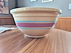 Vintage Large McCoy Pottery #12 Mixing Bowl Pink &Blue Striped USA