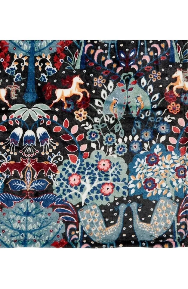 Vera Bradley Blanco Caballo Encantamiento Manta Terciopelo Felpa Tiro Pavo Real 80"x50" Foto 2 de 4
