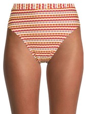 No Boundaries Juniors Yarn Dye Stripe High Waist Swim Bottom Multicolor Sz S 3-5
