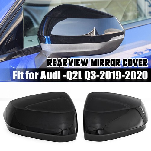 Glossy Black Rearview Mirror Cap Cover Accessories For Audi Q3 2019 2020 2021 2x - Picture 2 of 10