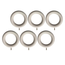 Curtain Rings Wooden 45mm White Wooden Curtain Pole Ring Natural Ring Pack of 12