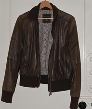 Marc O'polo Ladies Jacket Soft Brown Leather Uk Size 36