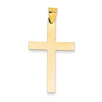 14k Yellow Gold Engravable Polished Latin Cross Pendant (1.6inx0.8in) on sale 14k Yellow Gold Engravable Polished Latin Cross Pendant (1.6inx0.8in) on sale