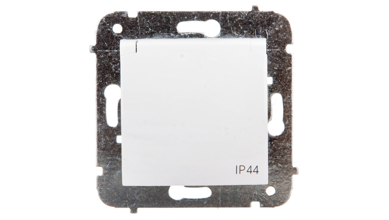 CARLA Single socket w / u IP44 with a cover and shutters white 1736-10 /T2UK