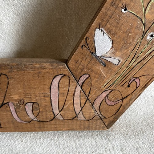 Reclaimed Wood Hand Carved Wall Hanging Wreath Frame - Picture 2 of 12