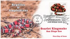 AO-3814-18, 2003, Reptiles and Amphibians, Complete set of 5 FDC