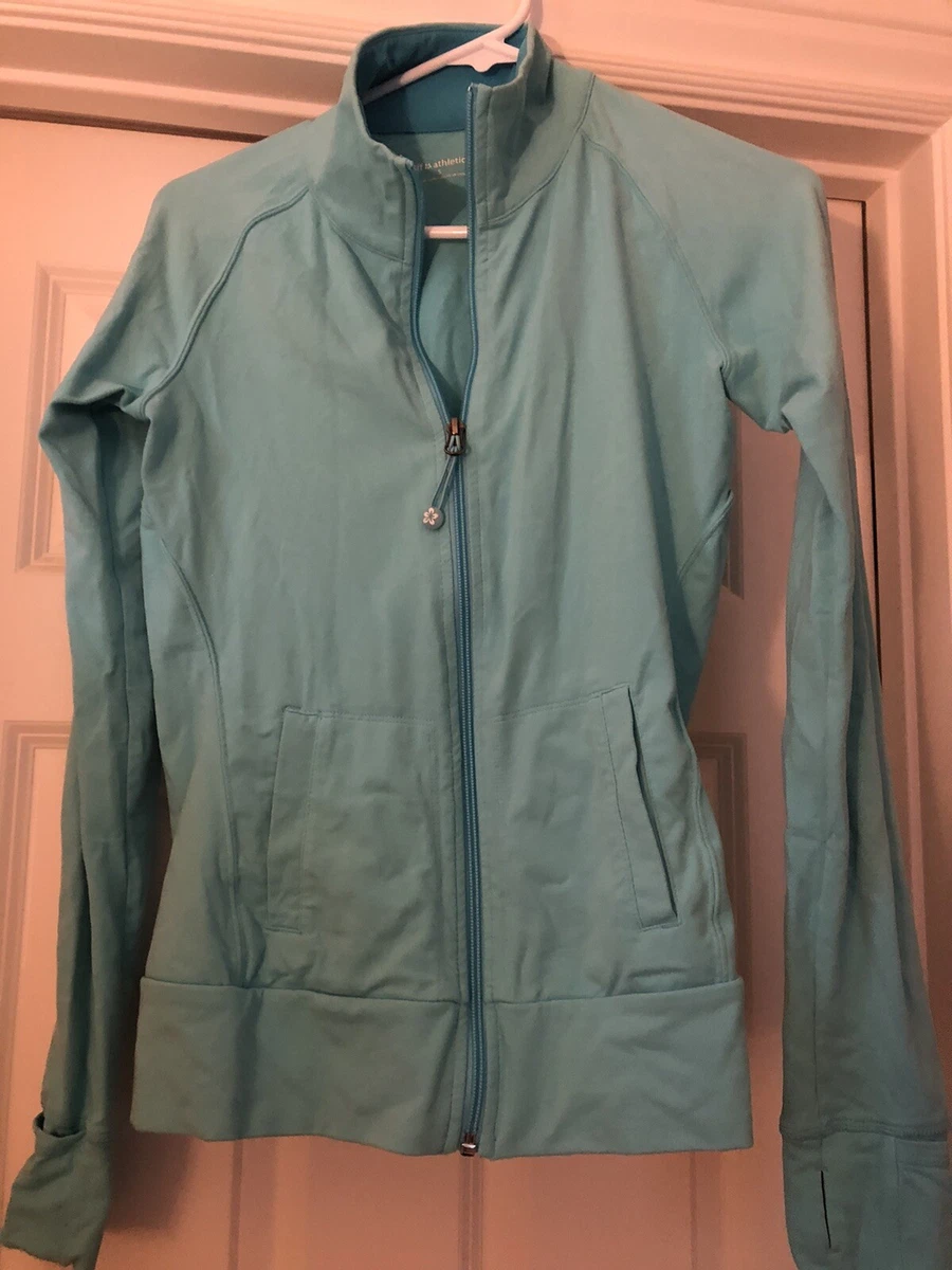 Women's Athlete Tuff athletics Size small aqua beach blue workout jacket top.