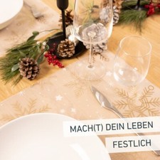 Weihnachten Tischset Snowflakes gold-transparent,  45x30cm, 4 Stück