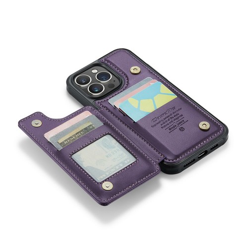 Custodia portafoglio in pelle con slot per schede magnetiche per iPhone 13 14 15 16Pro Max Back - Foto 65 di 84