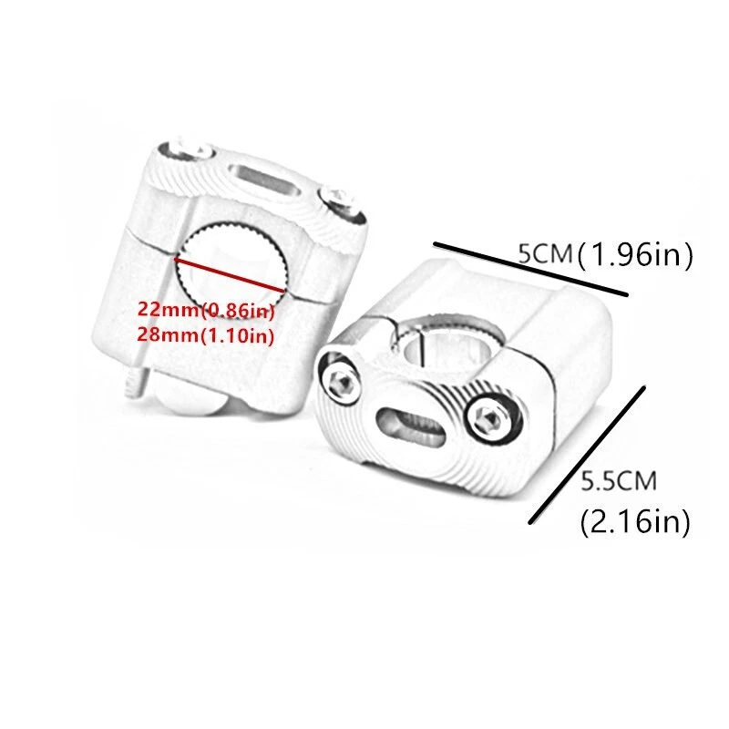 Universal 22mm 28mm CNC Moto Manillar Barra Grasa Montaje Abrazadera Elevador Adaptador Foto 2 de 2