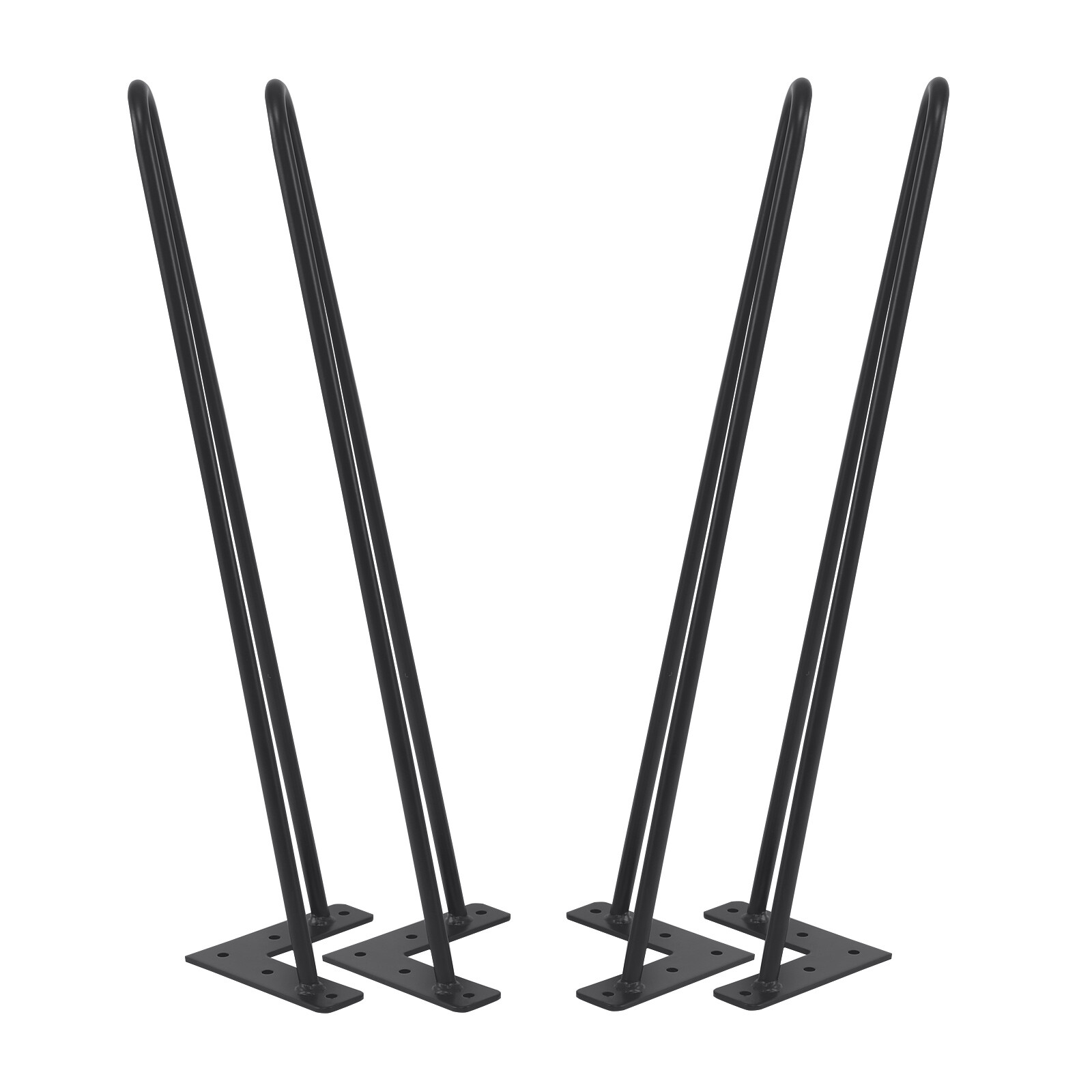 Black Hairpin Leg Set Table Legs 2 Prong Hair Pin Leg 10mm 18"45cm for