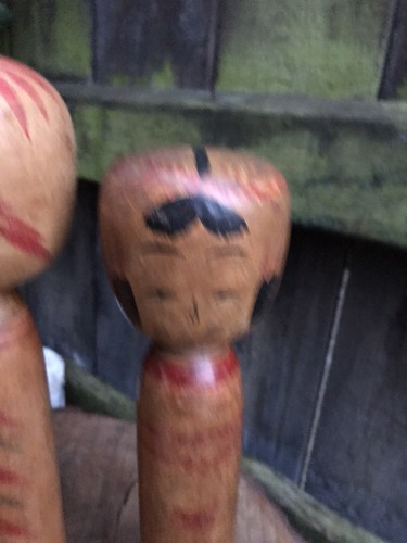 Vintage Japanese Kokeshi dolls graduating hand painted wood signed folk art - Picture 6 of 14