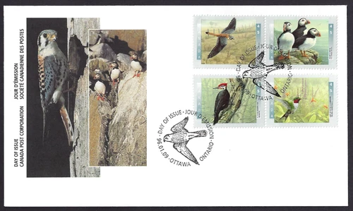 🍁Canada  #1594a  Block A   "Birds of Canada"   Brand New  1996 First Day Cover