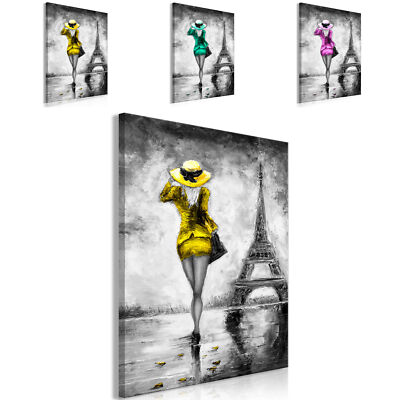 Stadt Paris Frau Schwarz VLIES LEINWAND DEKO BILDER WANDBILDER XXL WOHNZIMMER