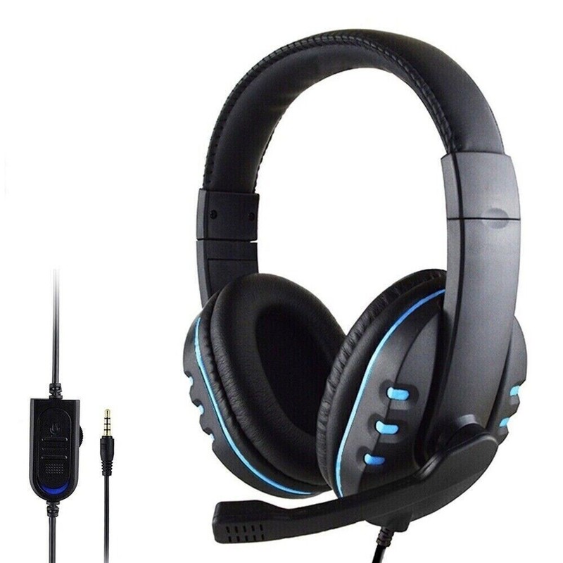 Gaming Headset Headphones Stereo With Microphone Mic For PC Laptop 3.5mm Jacks
