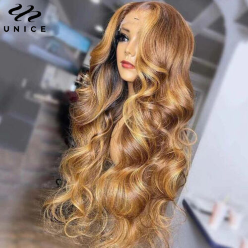 Indian Highlight Blonde Lace Front Human Hair Wig for Black Women Pre  Plucked US | eBay