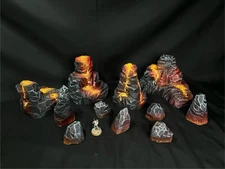 fully painted lava volcanic terrain set wargaming Compatible With Warhammer 40k