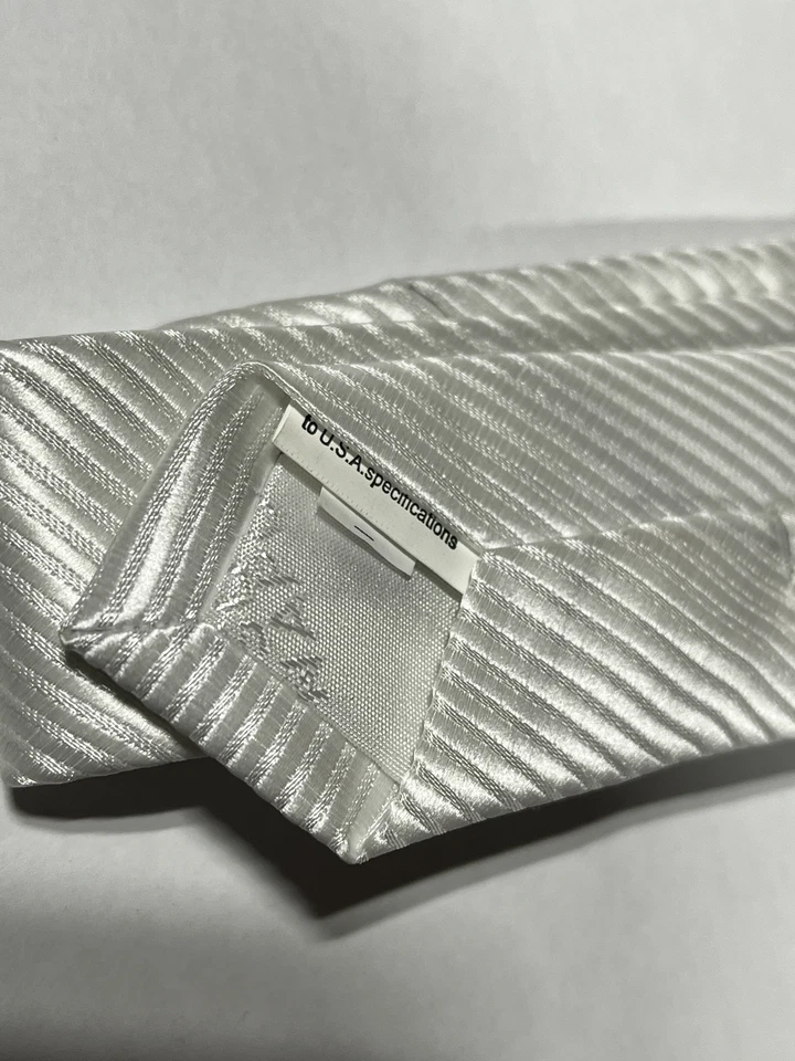 Corbata a rayas blancas Vesuvio Napoli para hombre NUEVA Foto 3 de 4