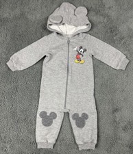 Disney Baby Mickey Mouse 6-9 M Classic Romper Outfit Lightweight Hood Ears 6 9