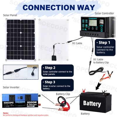 10KW Solar System DC12V/24V zu 220V 100A Controller 500W Panel für Home Camping
