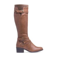 Lilley Womens Boots Tan Ladies Zip Up Knee High High Leg Mindy shoezone SIZE