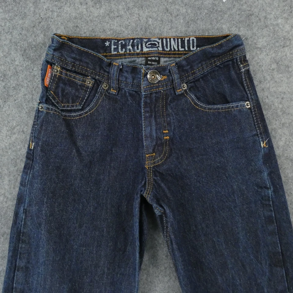 Jeans Ecko Unltd Youth Boys 10 azul reto lavagem média 24x24 hip hop - Imagem 2 de 4