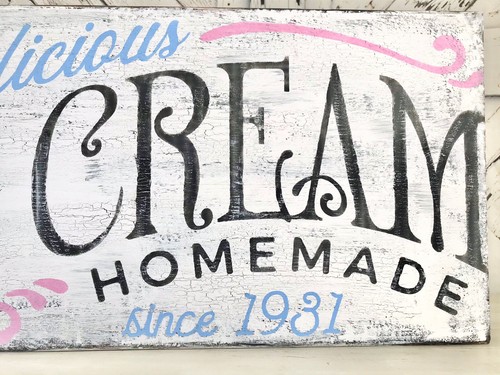 Vintage Style Sign / Ice Cream Sign / Antique Style / Old Fashioned Wooden Sign - Picture 9 of 10
