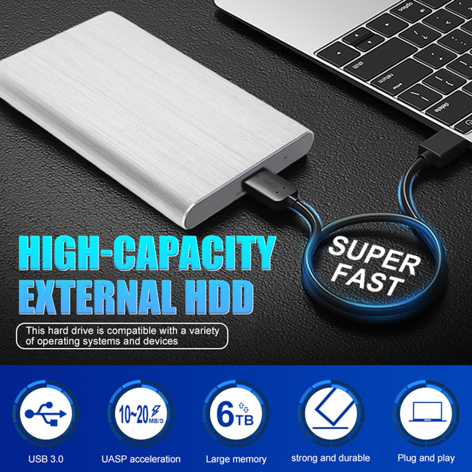 High-Speed USB External Hard Drive 1TB to 12TB for Fast Data Transfer-image