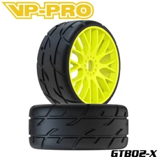 VP-PRO 1/8 GT Tire Yellow Spoke Wheel (2) Soft-Hard Blade-Tech RC On Road Racing