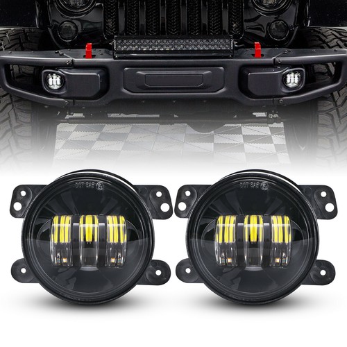 2X 4 inch Round Front Bumper LED Fog Lights for Jeep JK TJ LJ for Dodge Journey - Picture 1 of 11