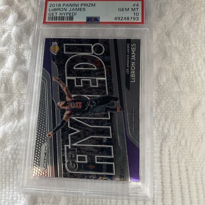 2018 panini prizm Lebron James Get Hyped insert. PSA 10 gem mint 