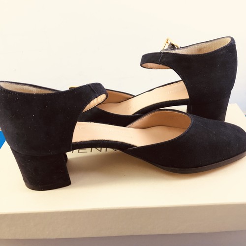 Adrienne Vittadini ECHO Navy Suede Pump Strappy Heels Dress Shoes Sz 5 B - Picture 7 of 11