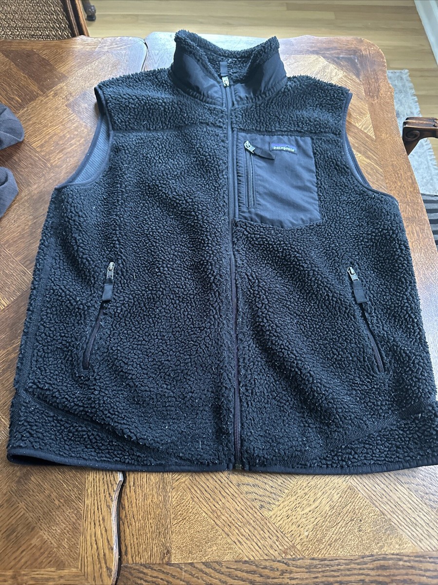 Patagonia Black Retro-X Deep Pile Fleece Men's Size Large Vest | eBay