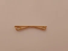 vintage goldtone plain collar bar clip 2 3/8" long