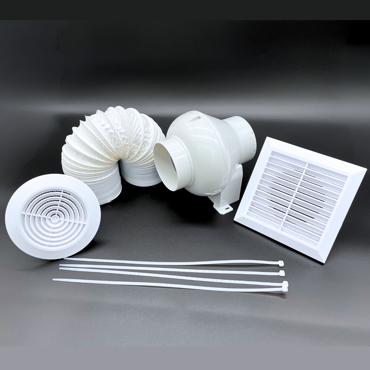 Inline 4"" 100mm Centrifugal Bathroom Loft Mounted Extractor Fan Kit with Timer