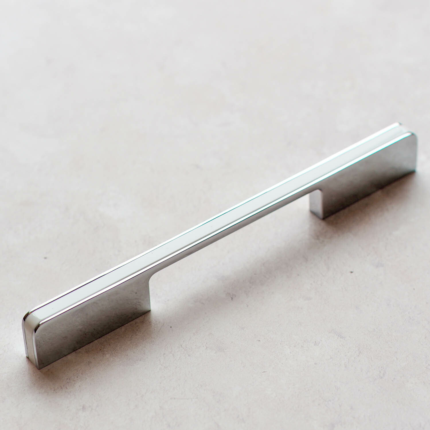 White Kitchen Cupboard Handle Gloss 160mm Polished Chrome Cabinet Door Drawer