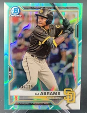 2021 Bowman Draft Chrome CJ Abrams Aqua Lava Refractor #/199 San Diego Padres