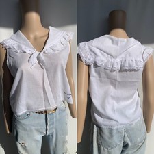 Collectible Diane Von Furstenberg Vintage White Sailor Blouse