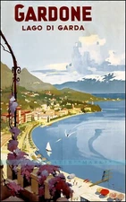 Gardone Italy 1934 Italian Travel Vintage Poster Print Retro Style Wall  Art