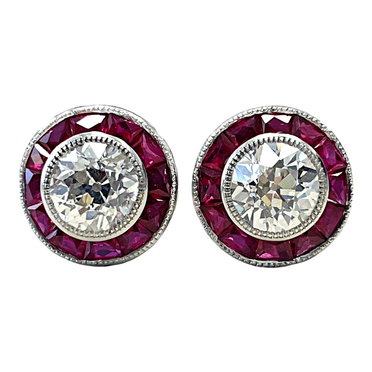 Platinum ruby sales earrings