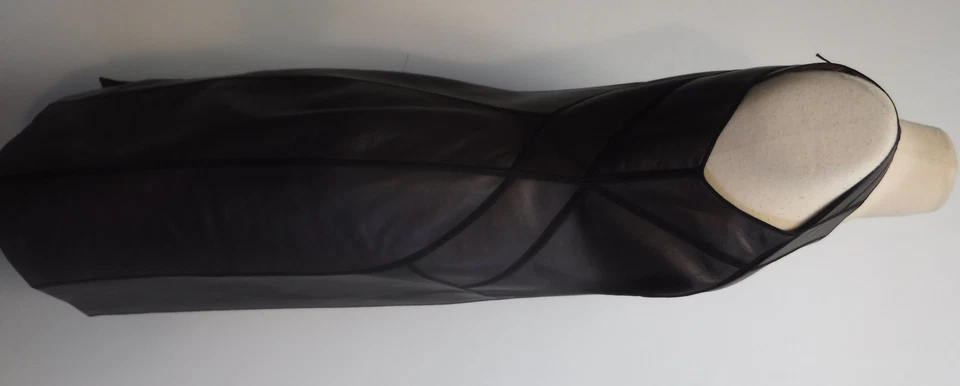 J. Mendel Borgoña 100% Cuero Cordero Sin Mangas Vestido Recto Mujer Talla M Foto 4 de 4