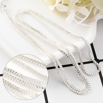 Wholesale 1PCS 16-30inches Silver Plated BoxChain Necklaces For Pendant Wholesale 1PCS 16-30inches Silver Plated BoxChain Necklaces For Pendant