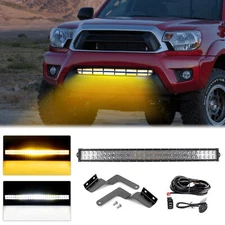 For 05-11 Toyota Tacoma , 32'' Light Bar Amber/White Strobe Bumper Mounting Kit