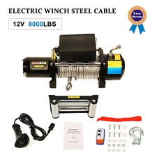 8000ibs Electric Winch 12v Steel Cable 4wd Atv Utv Winch Towing Truck