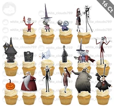 16 Nightmare Before Christmas Cupcake Topper Favor Party Birthday Kid