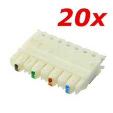 20 Pack - CAT5e 110 Wiring Connecting Punch Down Block Clips Wafers 4 Pair