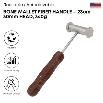 Bone Mallet Fiber Handle 23cm Head 340g Premium Surgical Instruments