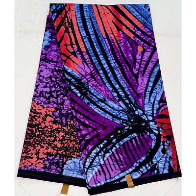 African Fabric/ Ankara - Blue, Red, Purple 'Royal Ajabu', YARD or WHOLESALE